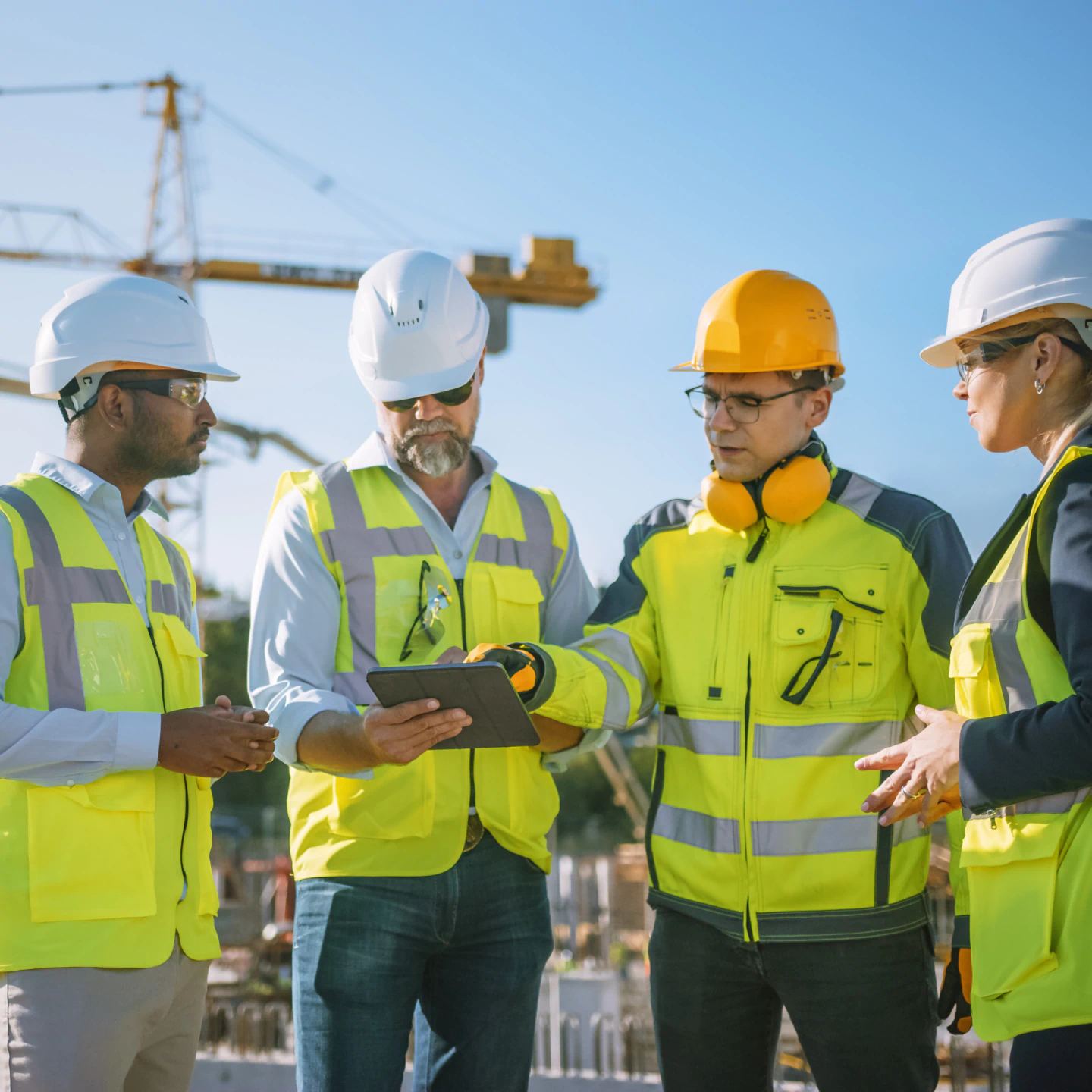 Yellow jacket workers